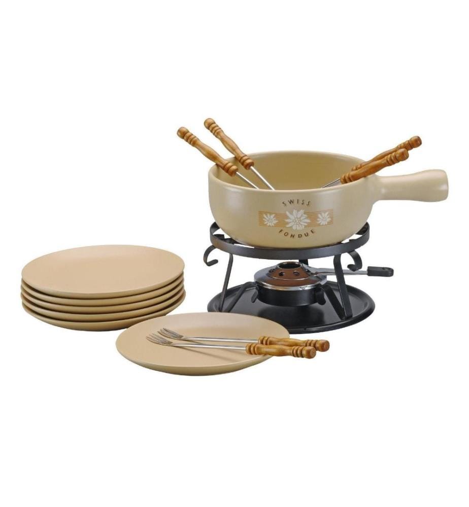TTM - Service à fondue au fromage Alpe 15 Pièce/s, Beige/Noir