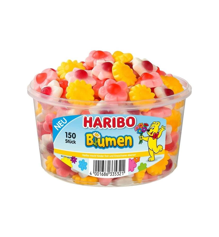 Haribo Int. bonbons gommeux boîte fleurs colorées 1020 g