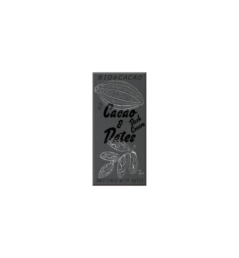 BioeCacao Chocolat aux dattes Dark Cream 81% 90 g