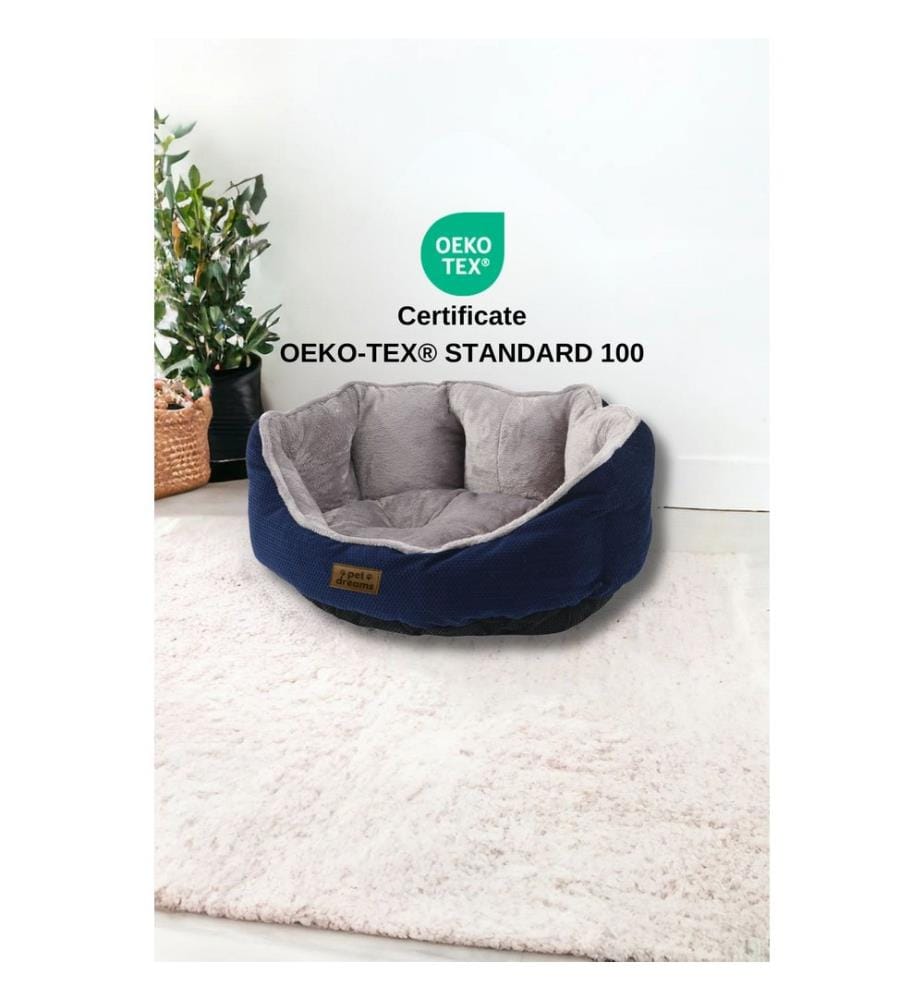 Panier pour animaux bleu marine et gris housse extérieure : 95 % polyester / 5 % coton et lycra