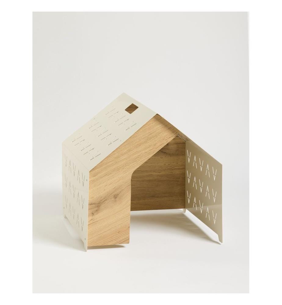 Niche pour animaux en métal couleur crème MÉTAL (épaisseur : 2 mm) / MDF (épaisseur : 18 mm)