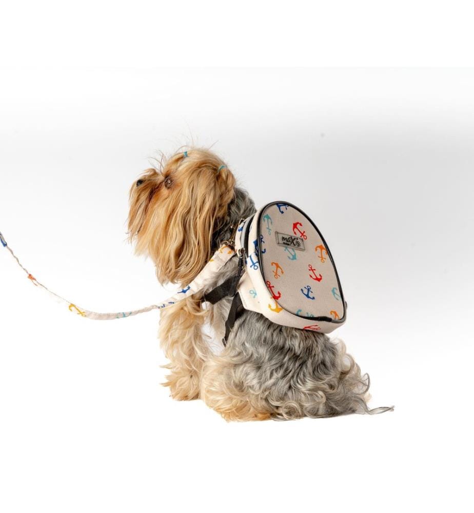 Sac à dos pour chien blanc 100 % tissu alvéolé