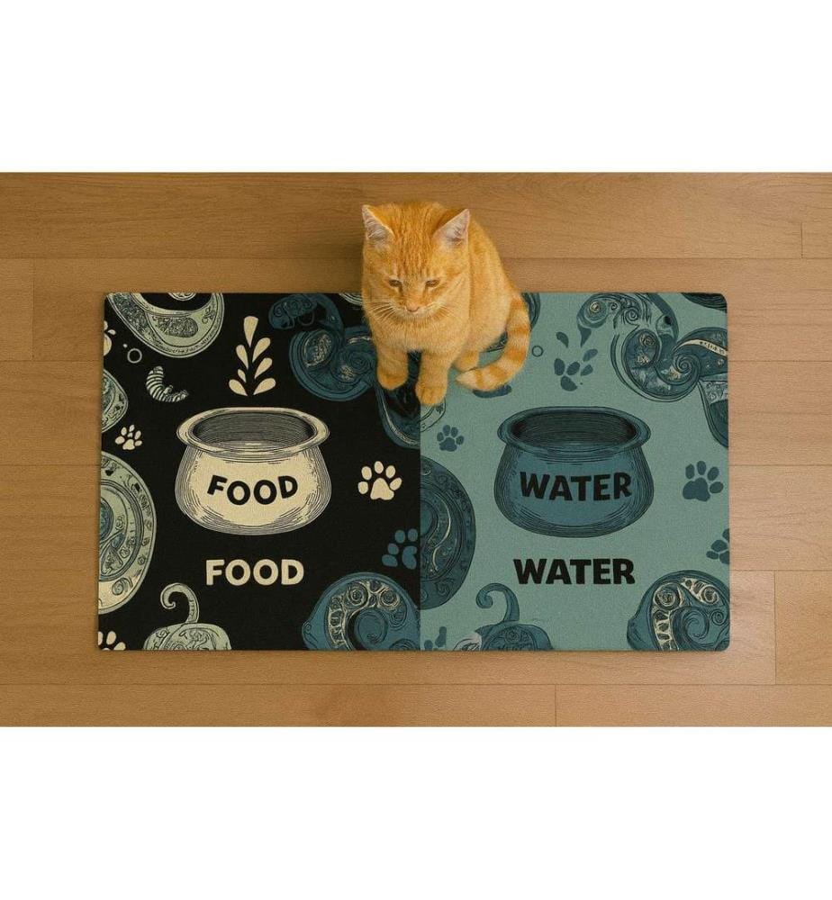 Tapis d'alimentation pour animaux multicolore 100 % PVC
