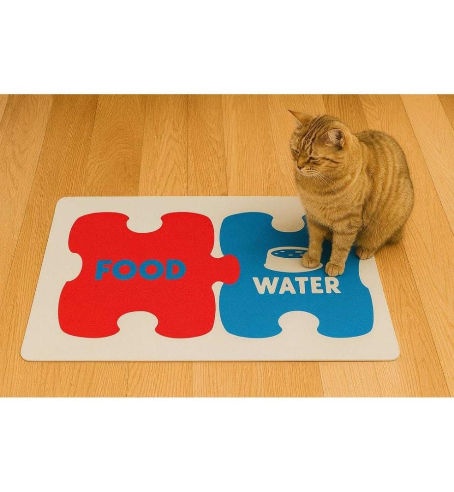 Tapis d'alimentation pour animaux multicolore 100 % PVC