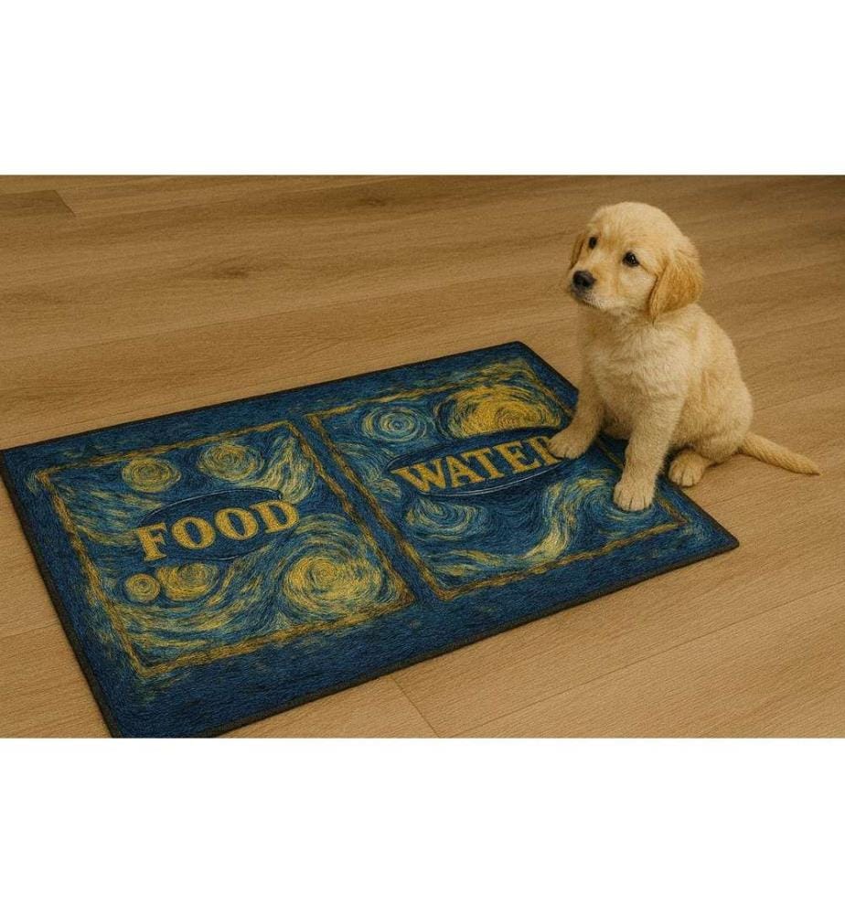 Tapis d'alimentation pour animaux multicolore 100 % PVC