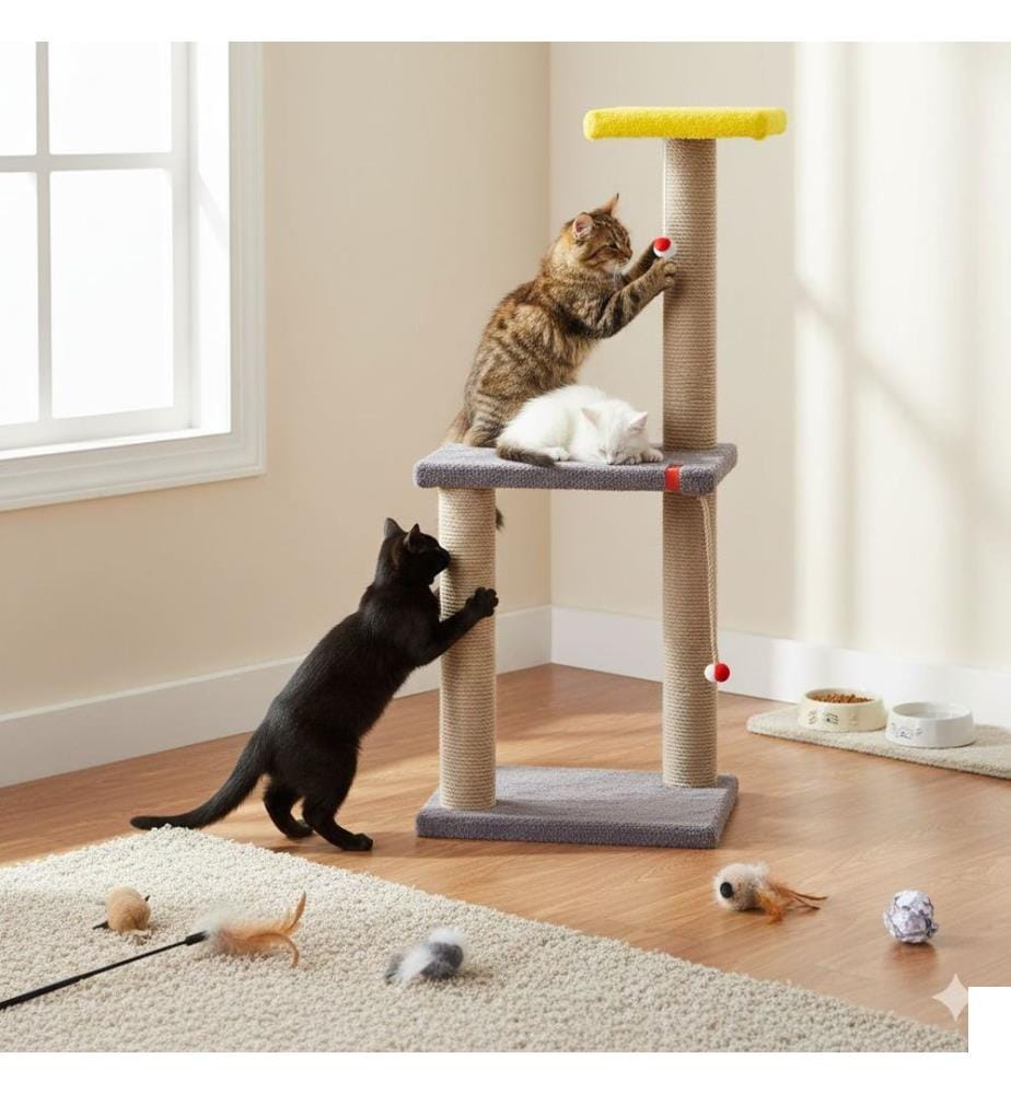 Griffoir pour chat anthracite cadre : 100 % aggloméré