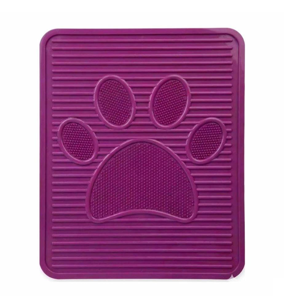 Tapis de litière pour chat fuchsia 100 % plastique