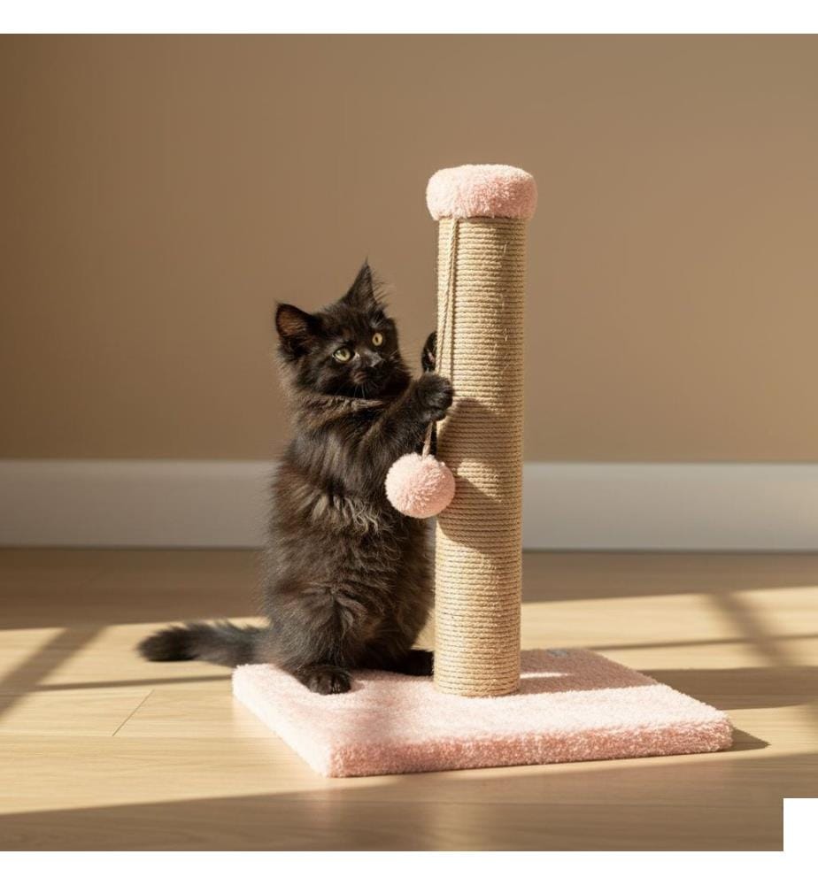 Griffoir pour chat rose 100 % tissu WELSOFT