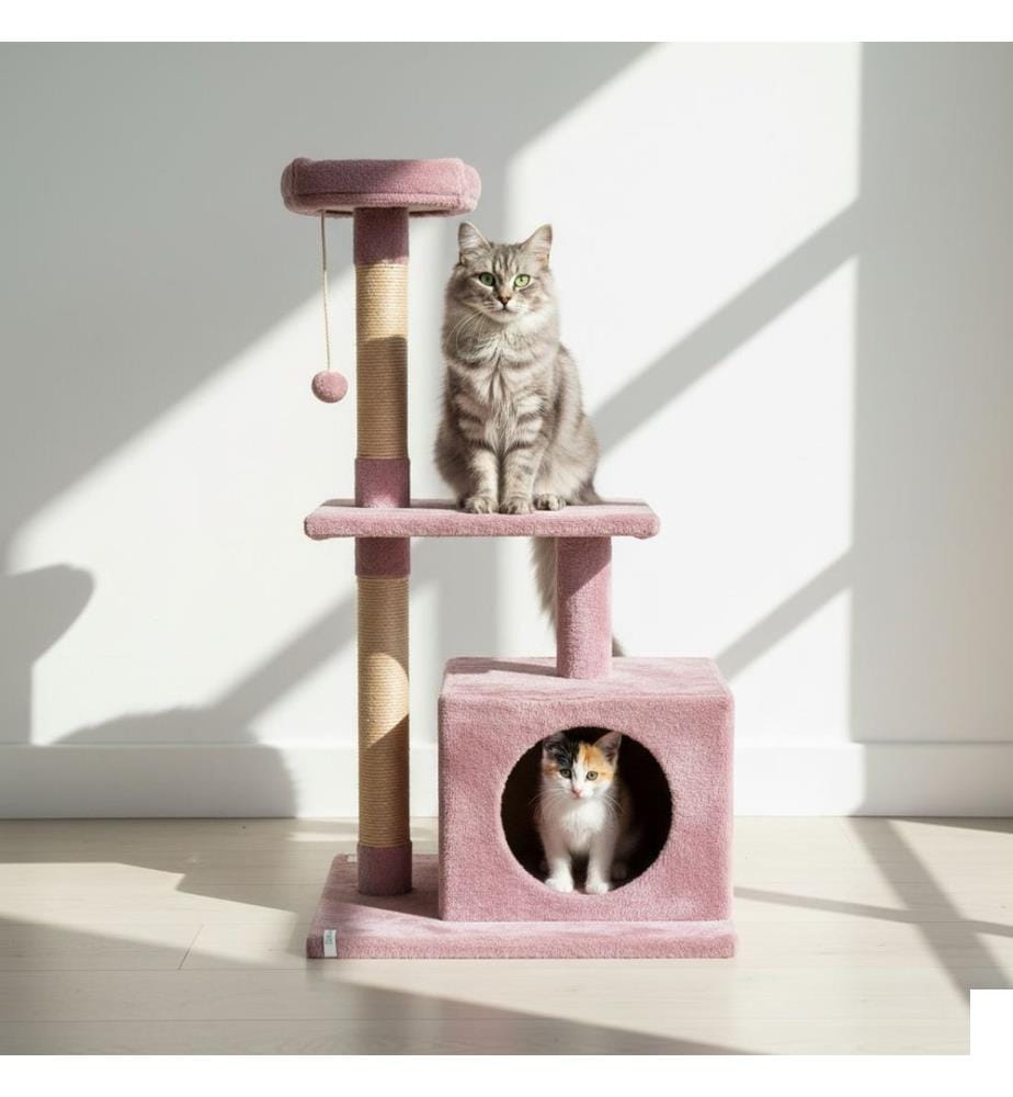 Maison pour chat Rose poudré 100 % tissu WELSOFT