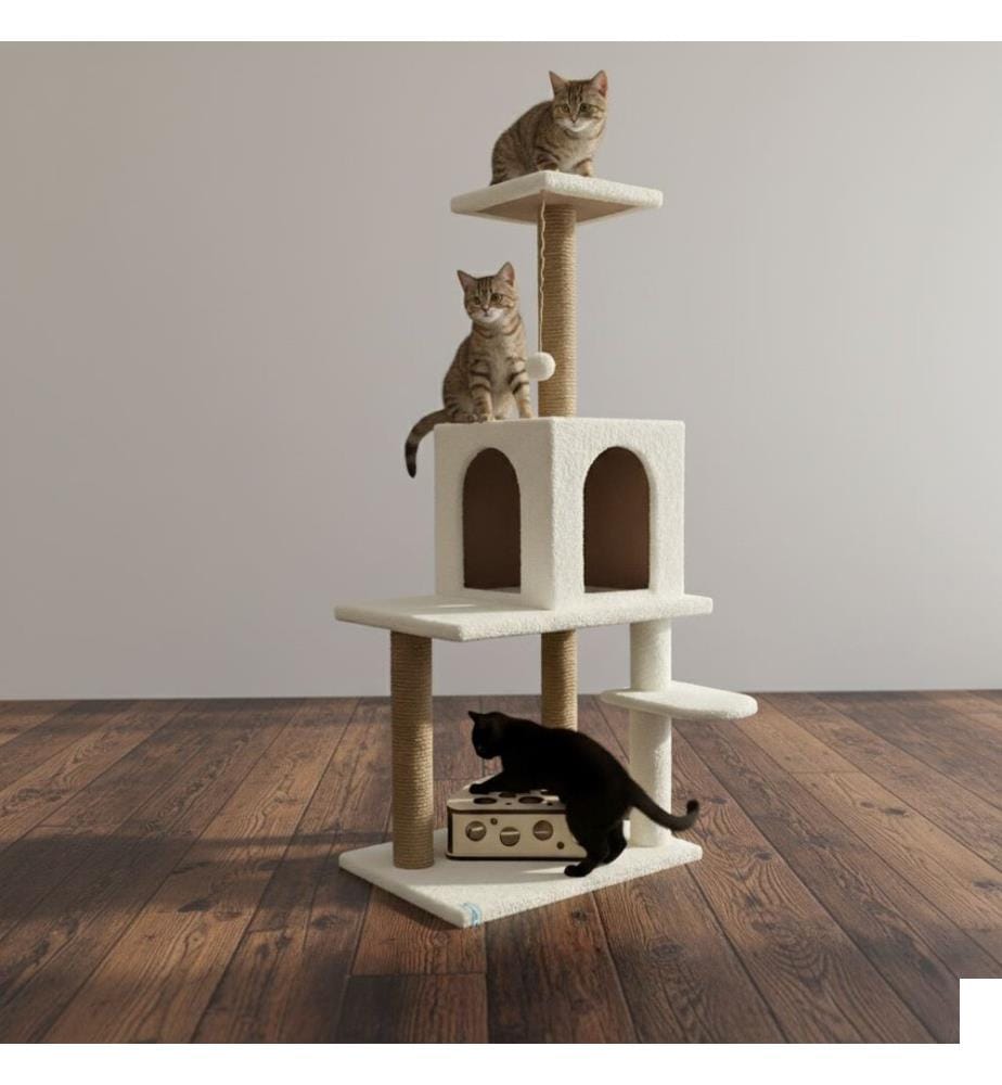 Maison pour chat blanche 100% tissu WELSOFT