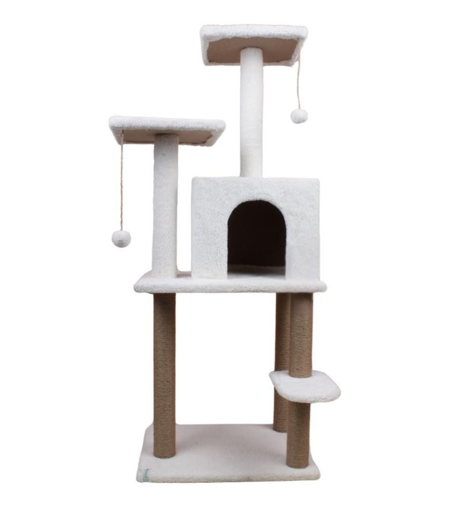 Maison pour chat blanche 100% tissu WELSOFT