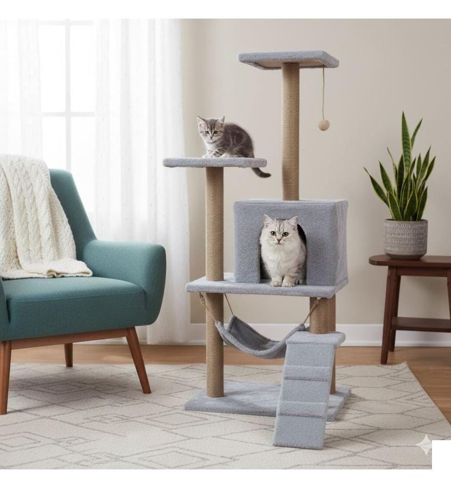 Maison pour chat grise 100% tissu WELSOFT