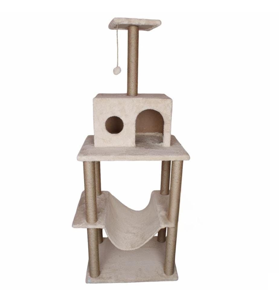Maison pour chat beige 100 % tissu WELSOFT