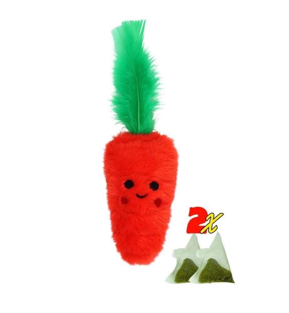 Jouet pour chat orange 100% peluche