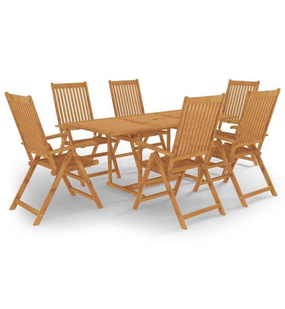 Salon de jardin 7 pcs Bois de teck massif