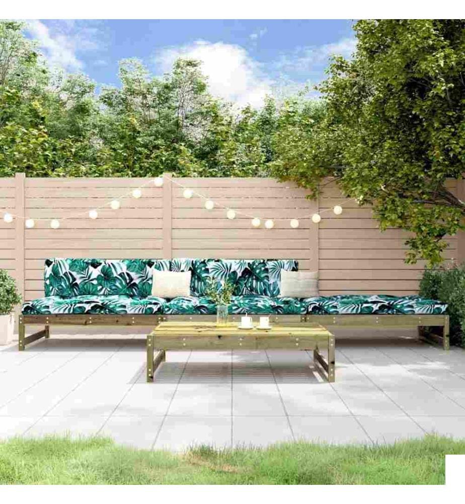 Salon de jardin 4 pcs bois de pin imprégné