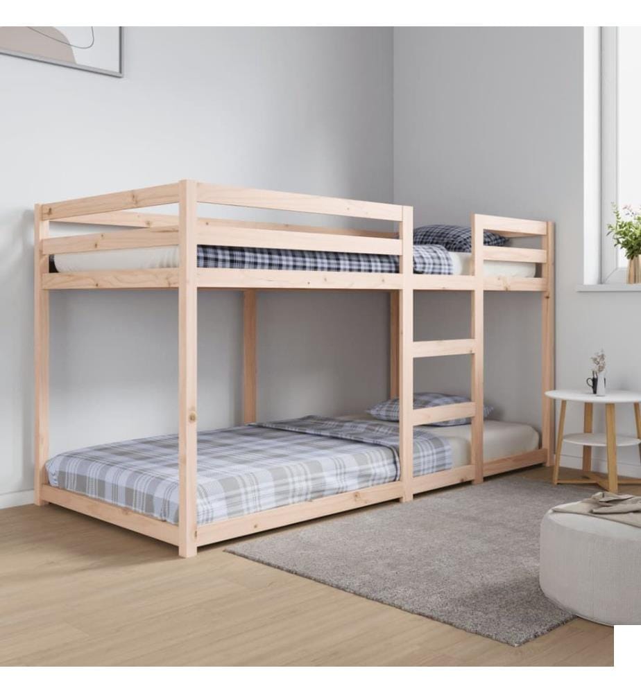 Lit superposé sans matelas 90x200 cm bois de pin massif