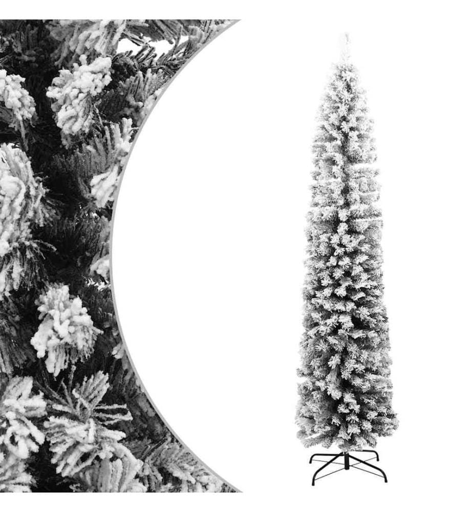 Sapin de Noël artificiel mince flocon de neige vert 180 cm PVC