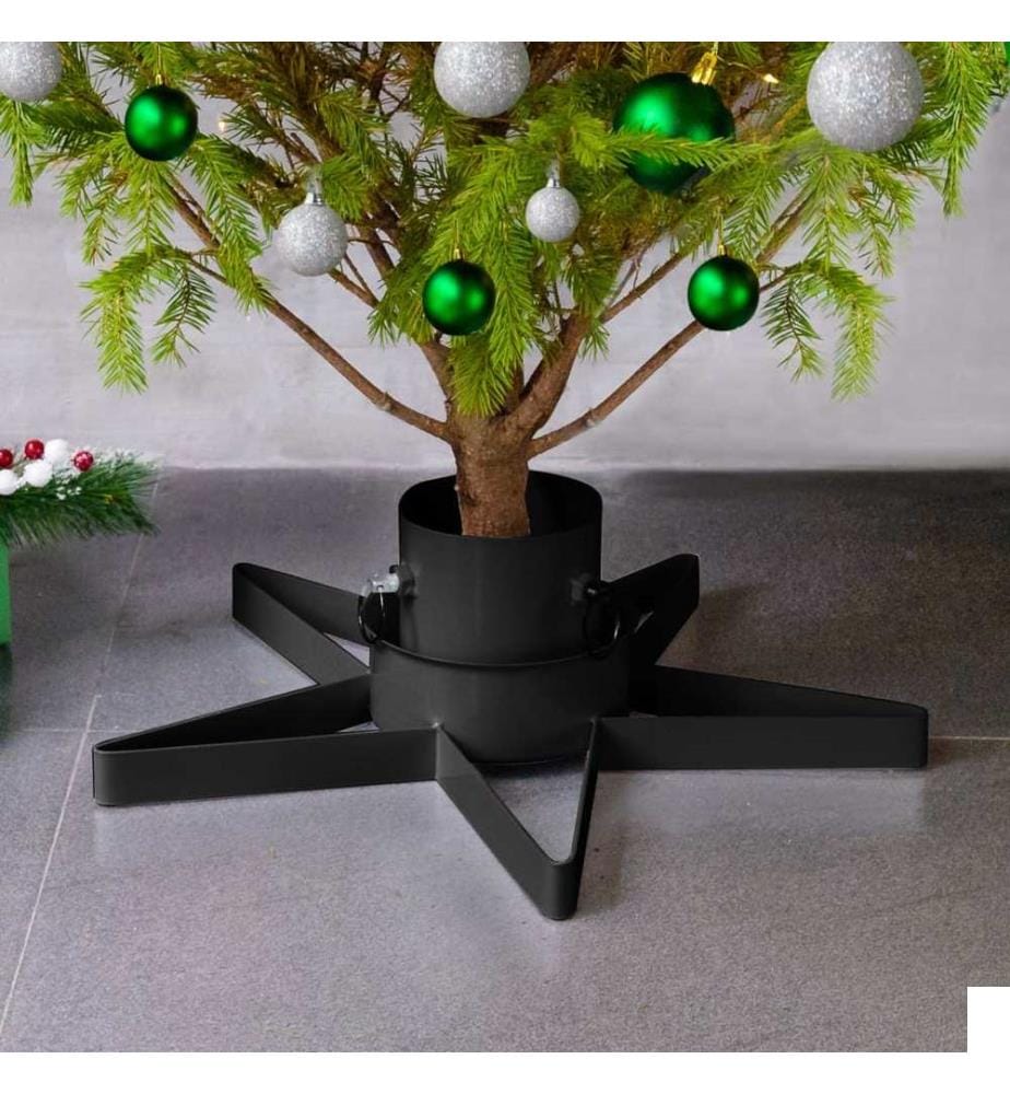 Support de sapin de Noël Noir 47x47x13,5 cm