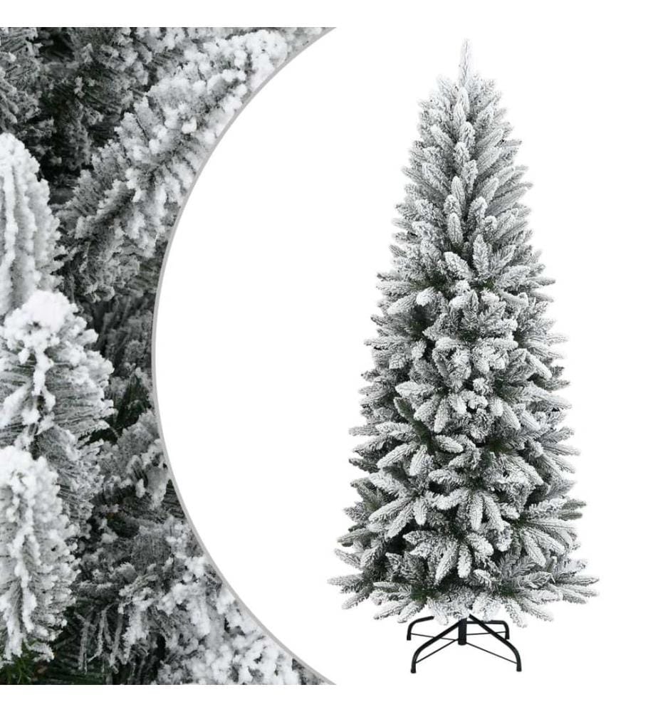 Sapin de Noël artificiel avec neige floquée 210 cm PVC et PE