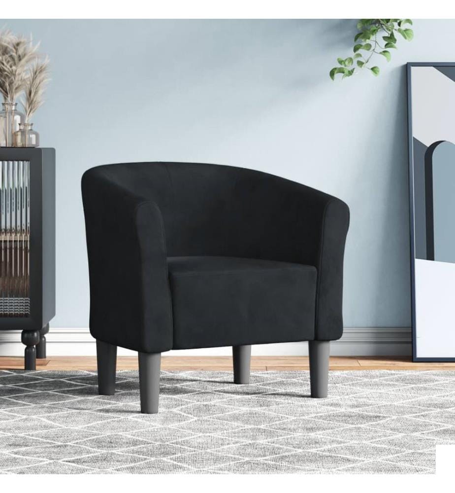Chaise cabriolet noir velours