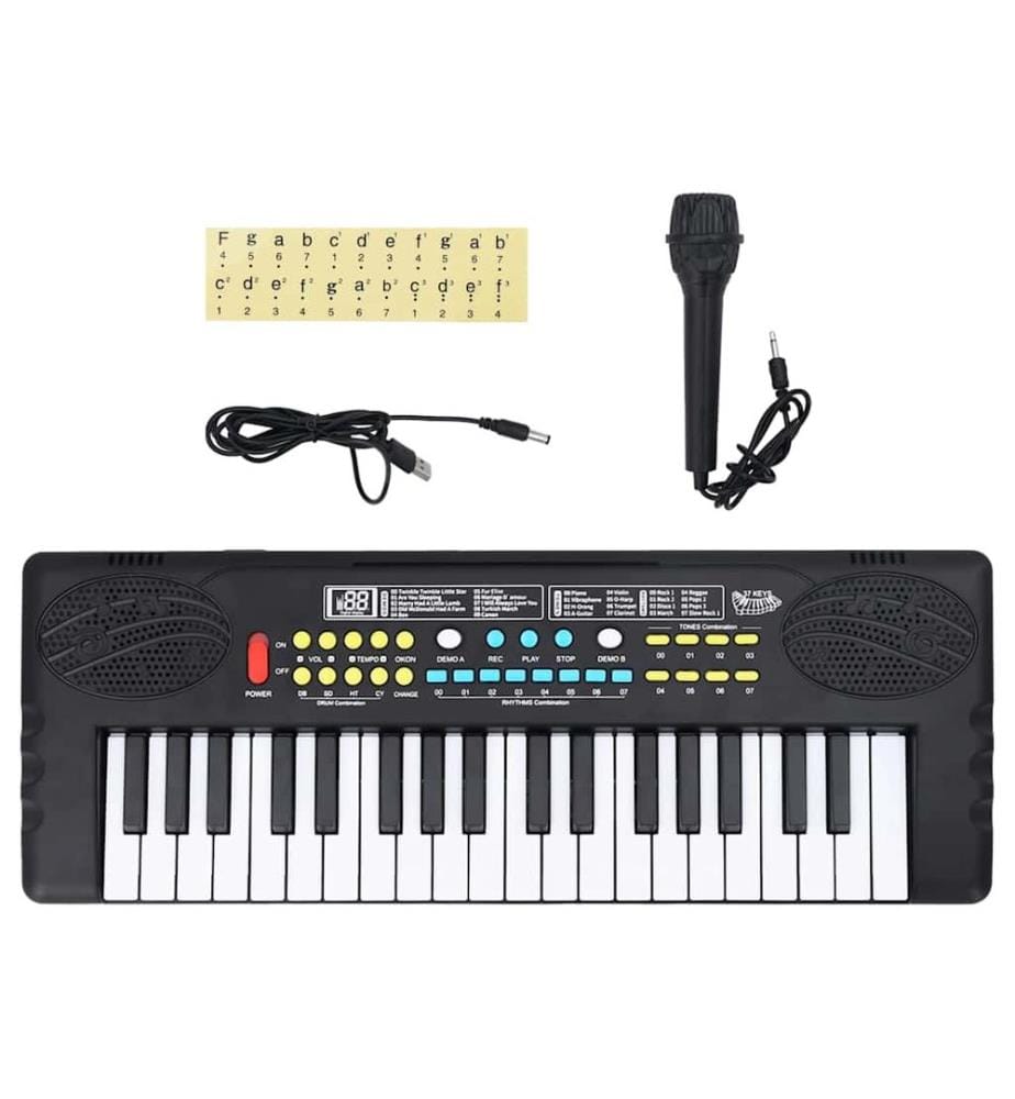 Clavier de piano électrique 37 touches et microphone d'enfants