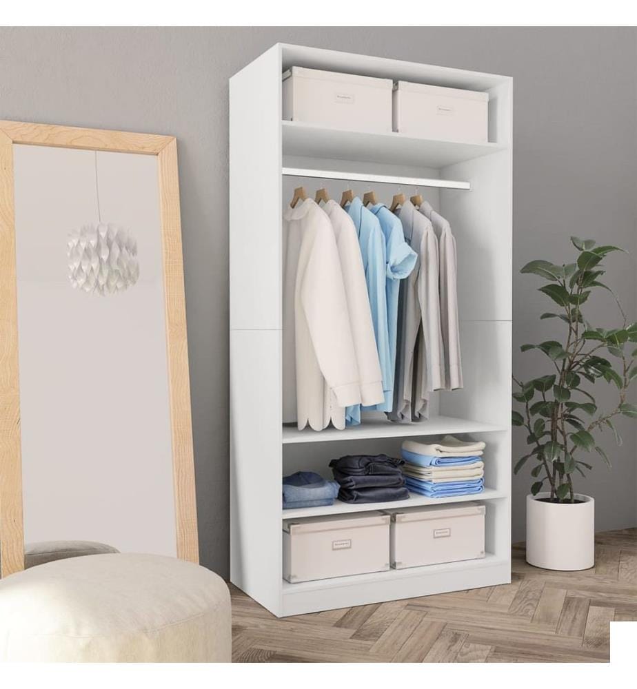 Garde-robe Blanc 100 x 50 x 200 cm Bois d'ingénierie