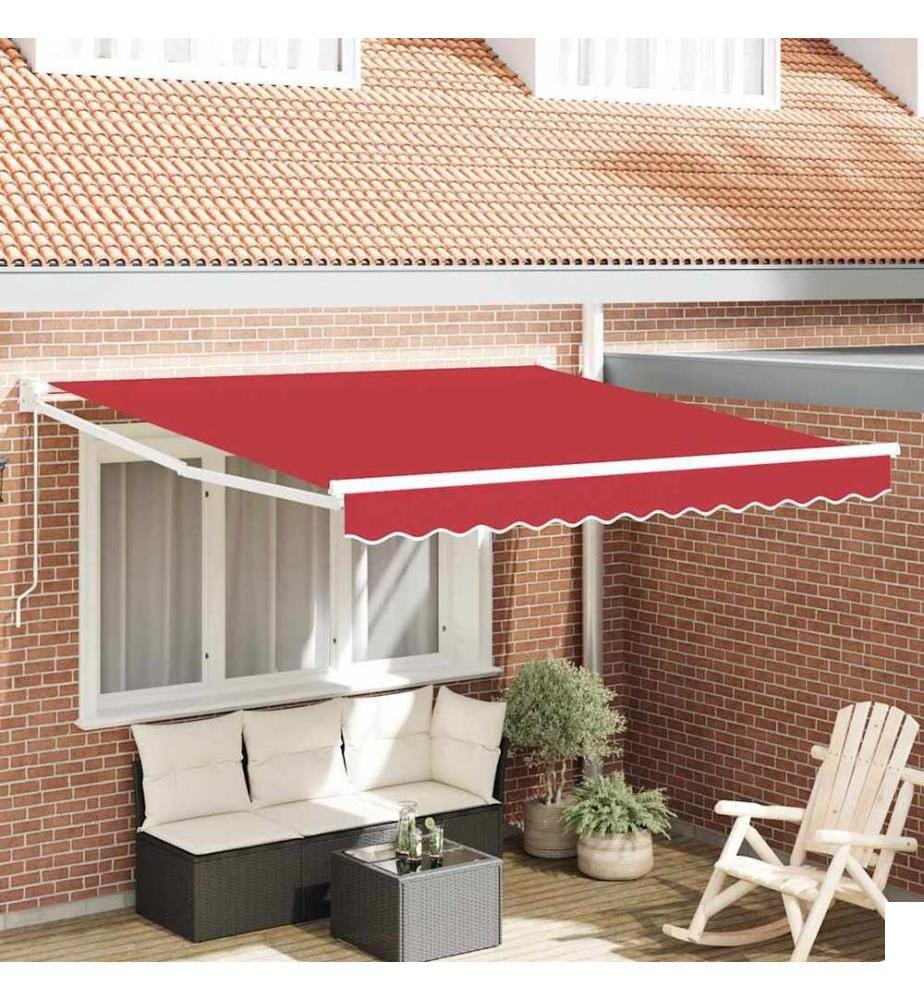 Auvent rétractable Rouge 350 x 250 cm