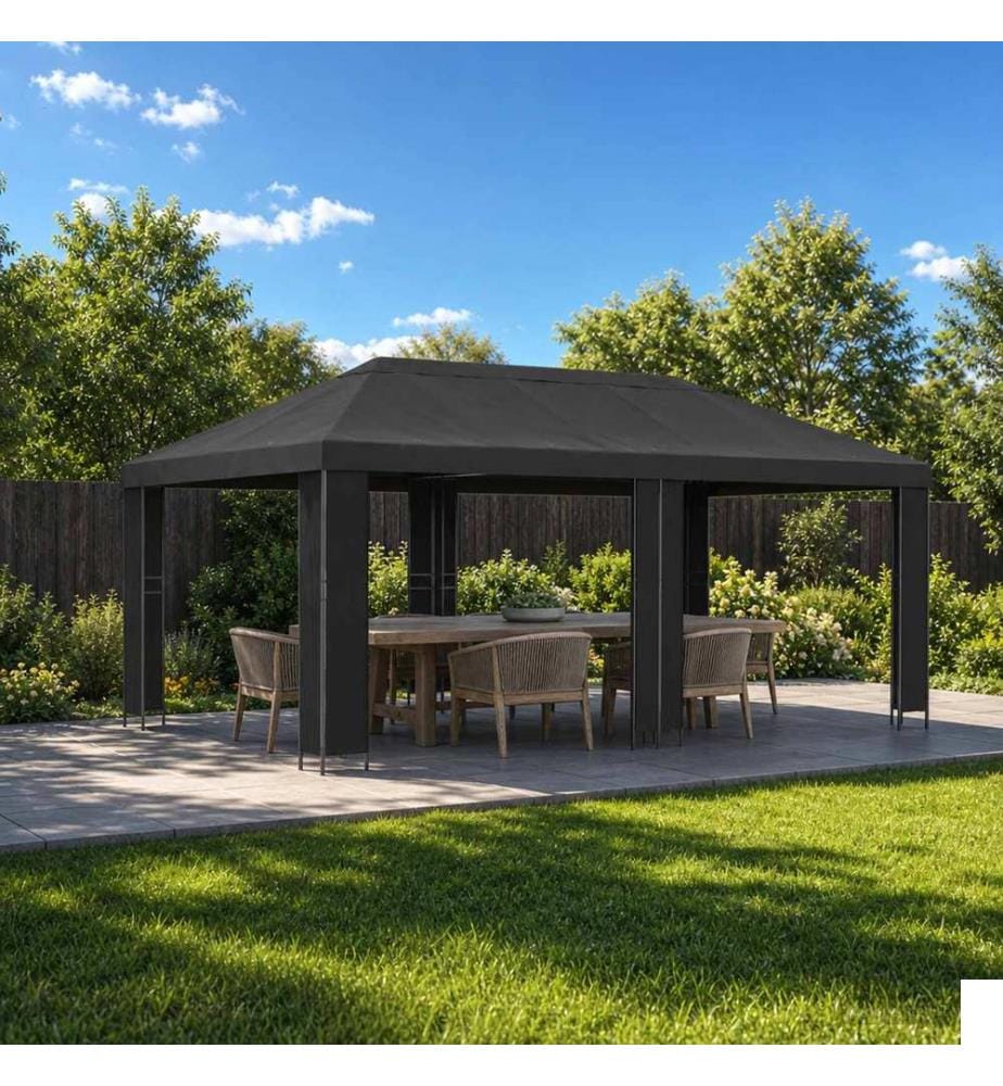 Abri de jardin 6 x 3 m Anthracite Polyester et Acier 190
