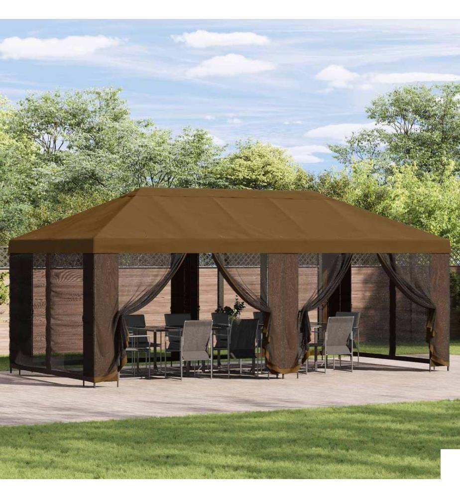 Abri de jardin 6 x 3 m Taupe Polyester et Acier 190