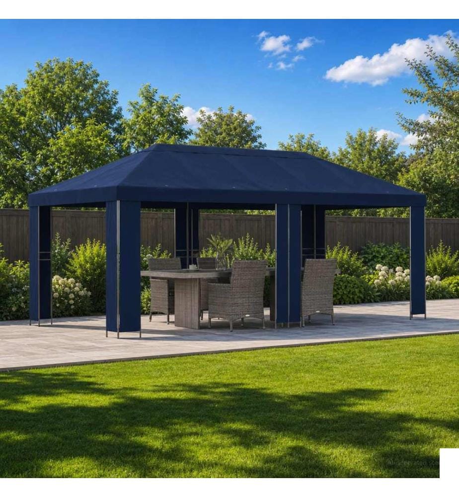 Abri de jardin 6 x 3 m Bleu Polyester et Acier 190