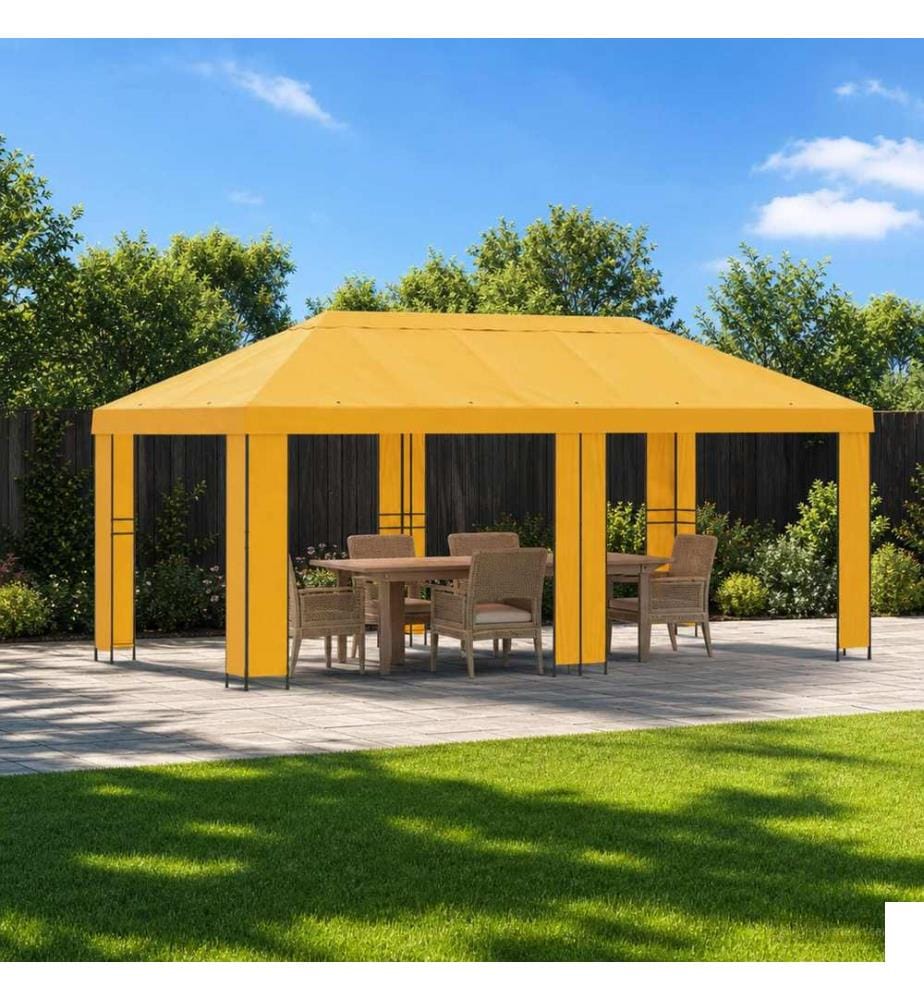 Abri de jardin 6 x 3 m Jaune Polyester et Acier 190