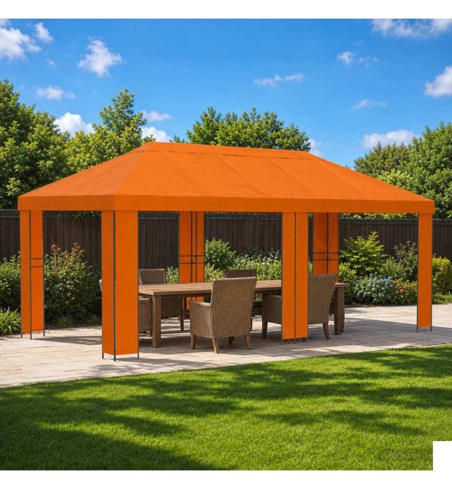 Abri de jardin 6 x 3 m Orange Polyester et Acier 190
