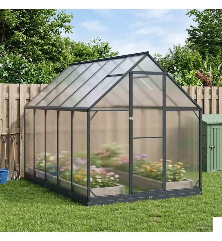 Serre de jardin avec porte Anthracite 183,5 x 303,5 x 207 cm