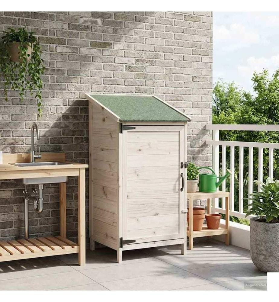 Abri de jardin Blanc 59 x 56 x 113,5 cm Bois de Sapin Massif