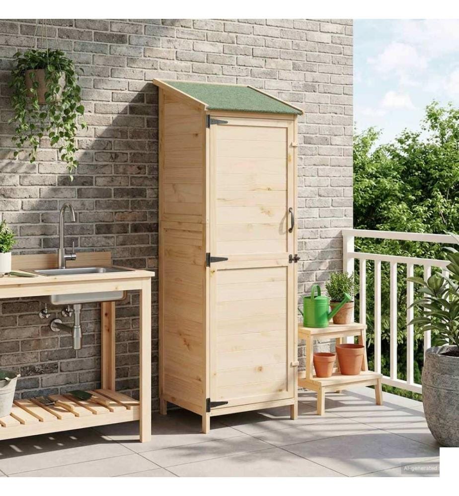 Abri de jardin avec toit Naturel 59,5 x 56 x 176,5 cm