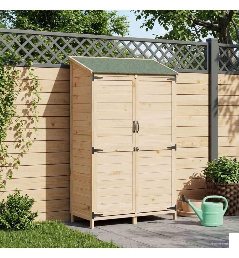 Abri de jardin Naturel 106,5 x 56 x 176 cm Bois de Sapin Massif