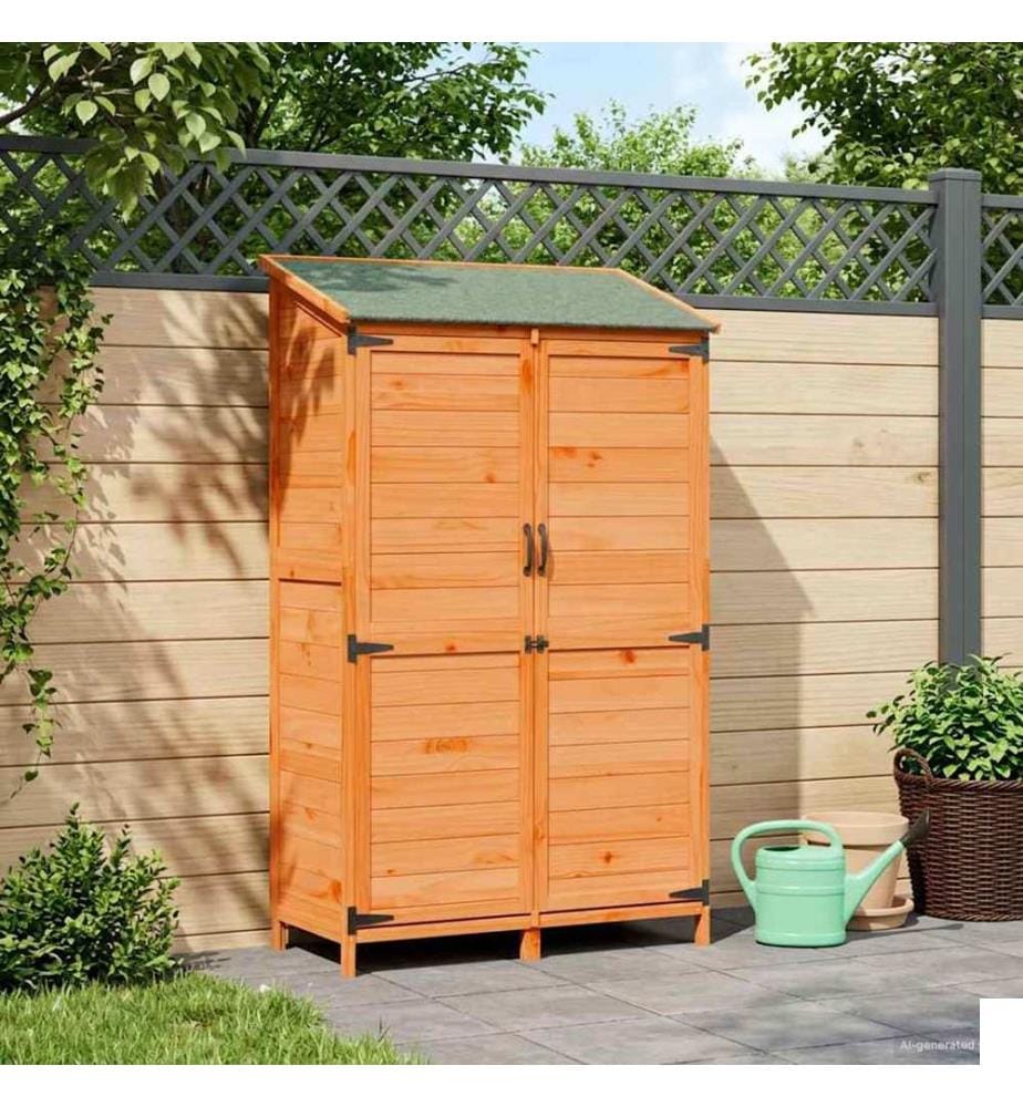 Abri de jardin Marron 106,5 x 56 x 176 cm Bois de Sapin Massif