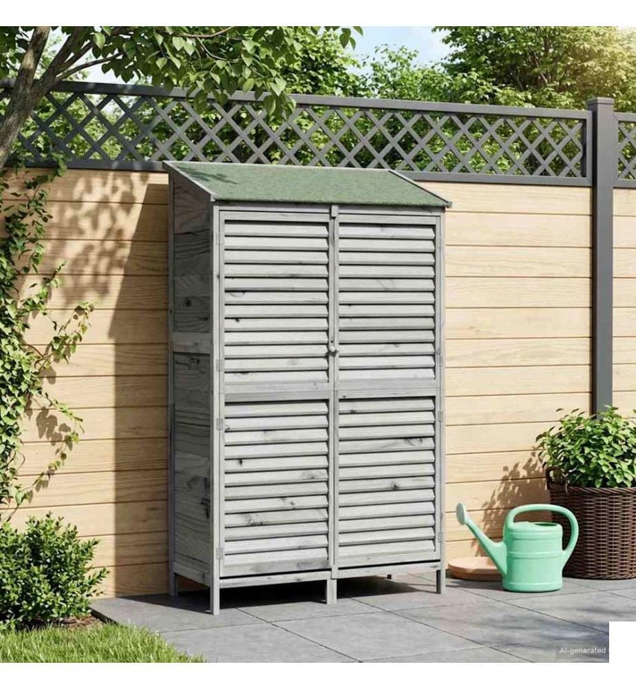 Abri de jardin Gris 106 x 56 x 176,5 cm Bois de Sapin Massif