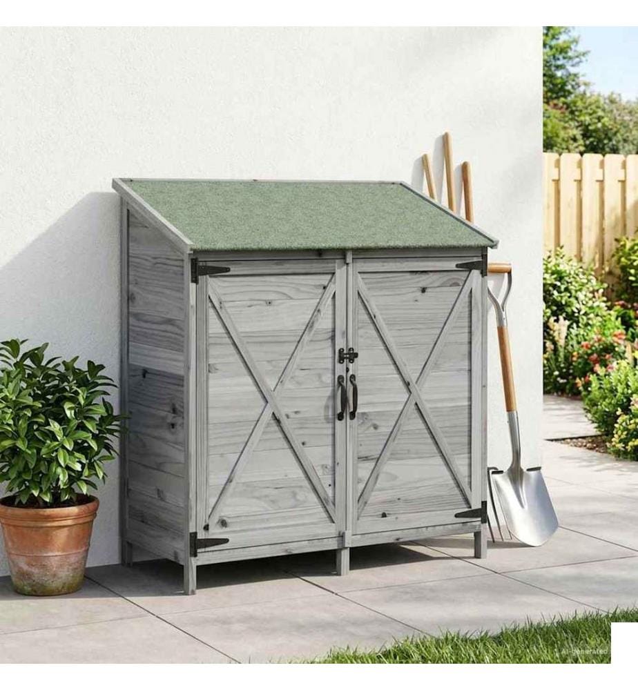 Abri de jardin Gris 106 x 56 x 113,5 cm Bois de Sapin Massif