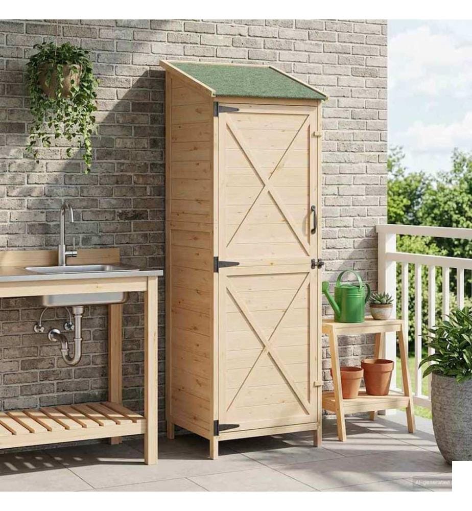 Abri de jardin avec toit Naturel 59,5 x 56 x 176,5 cm