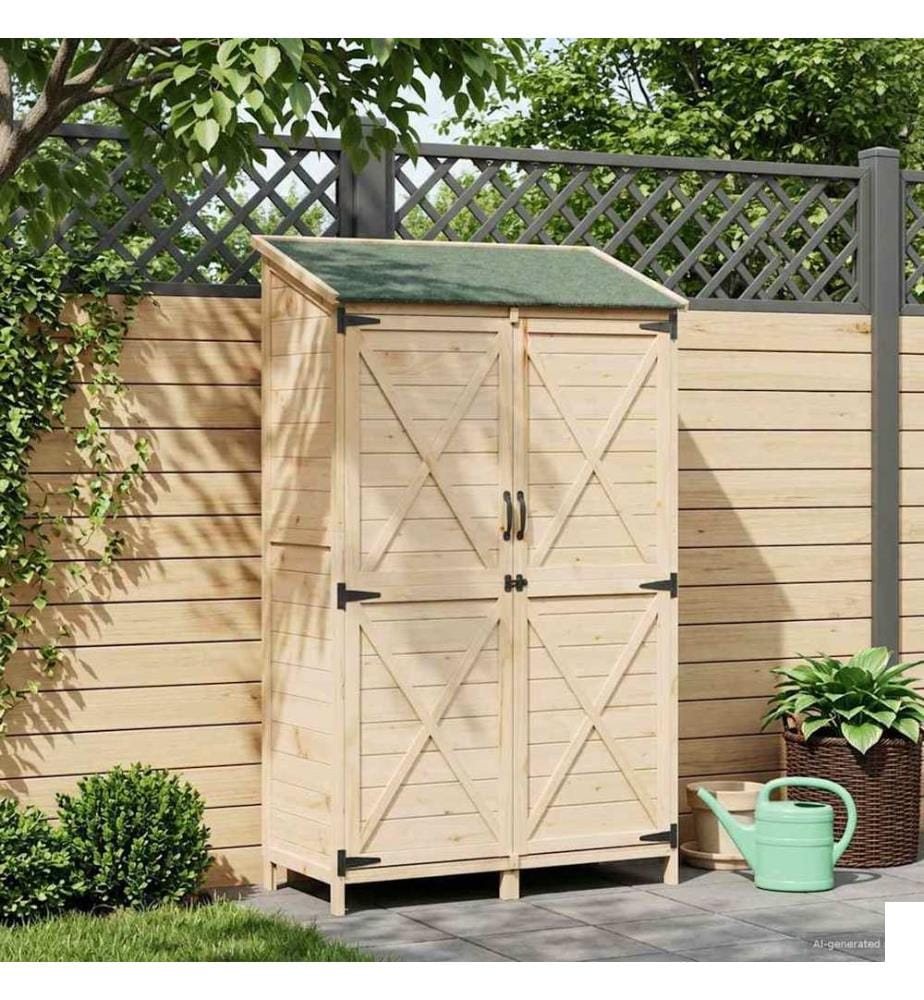 Abri de jardin Naturel 106 x 56 x 176,5 cm Bois de Sapin Massif