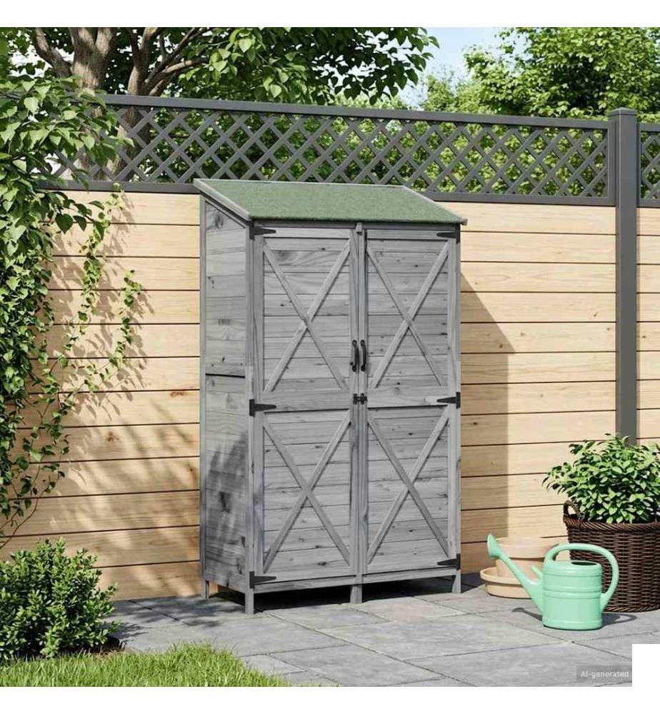 Abri de jardin Gris 106 x 56 x 176,5 cm Bois de Sapin Massif