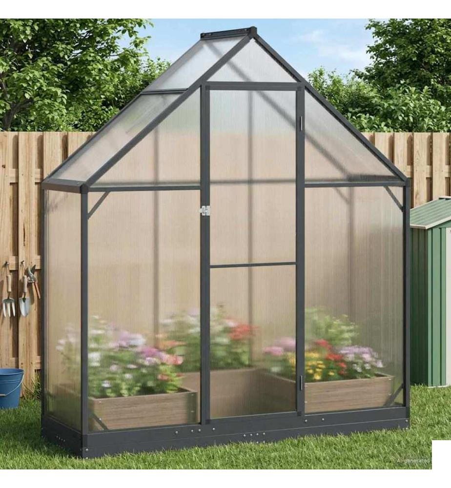 Serre de jardin avec porte Anthracite 183,5 x 63,5 x 207 cm