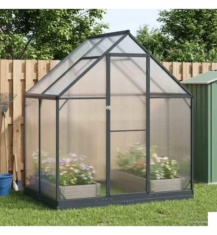 Serre de jardin avec porte Anthracite 183,5 x 123 x 207 cm