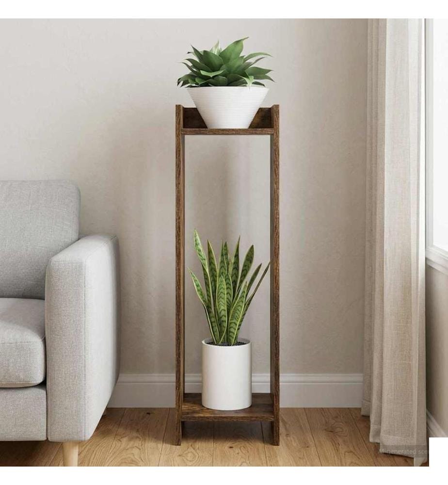 Support de Plante Chêne Fumé 30 x 30 x 100 cm Bois dingénierie