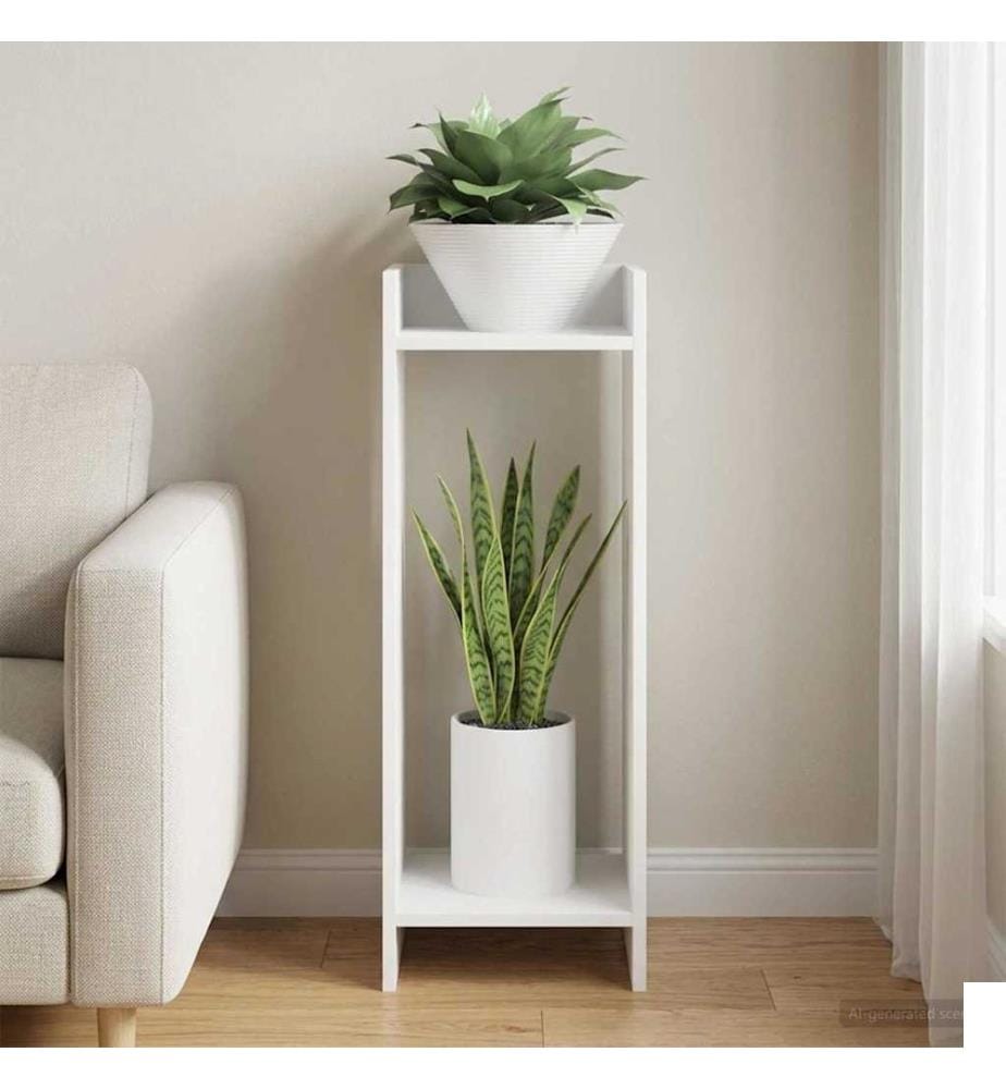 Support de Plante Blanc 30 x 30 x 80 cm Bois dingénierie