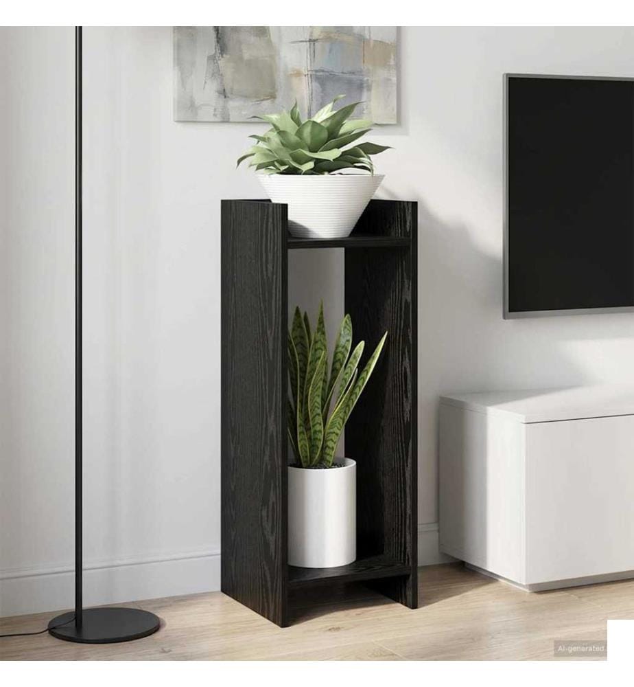 Support de Plante avec étagère 2 pcs Chêne Noir 30 x 30 x 80 cm