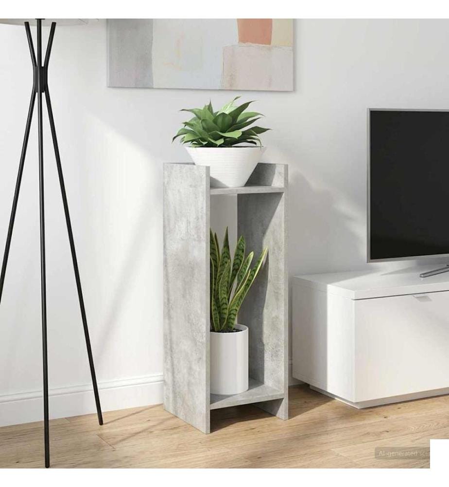 Support de Plante Gris Béton 30 x 30 x 80 cm Bois dingénierie