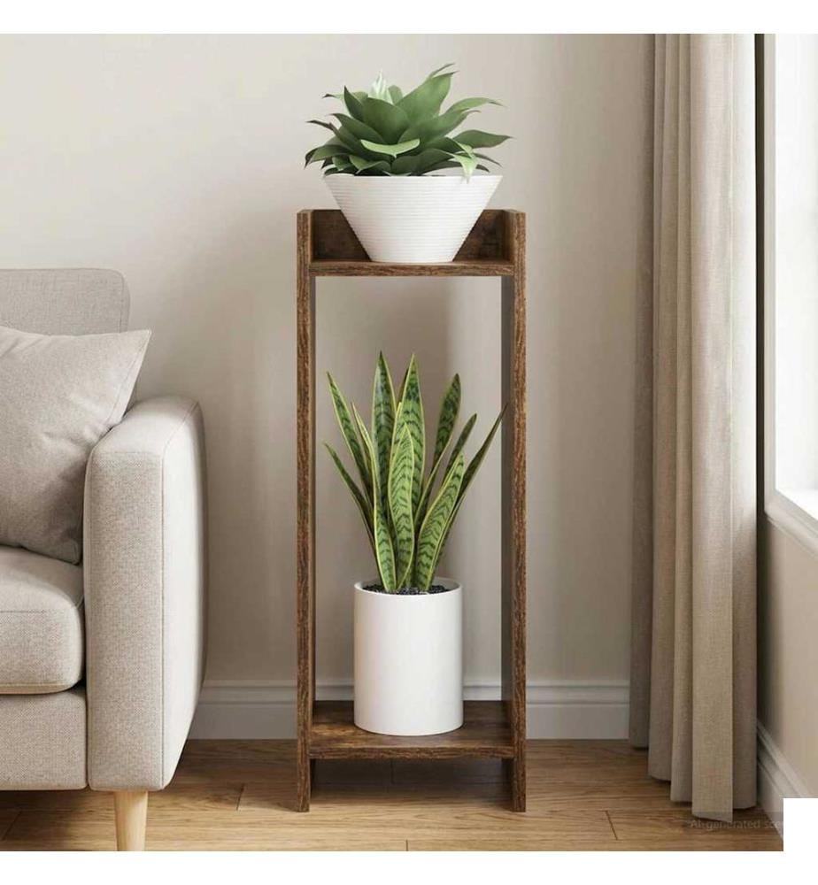 Support de Plante Chêne Fumé 30 x 30 x 80 cm Bois dingénierie